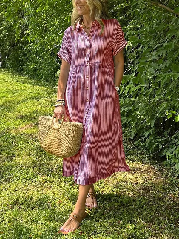 Amber | Elegant Striped Dress