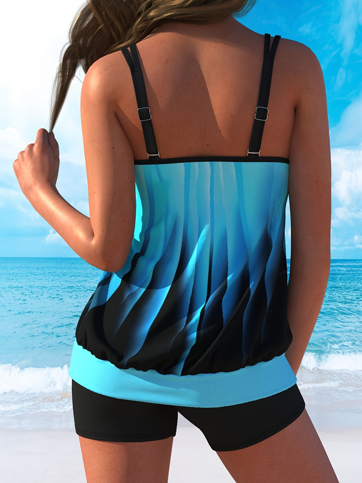 Mila | Gradient Plus Size Tankini Set