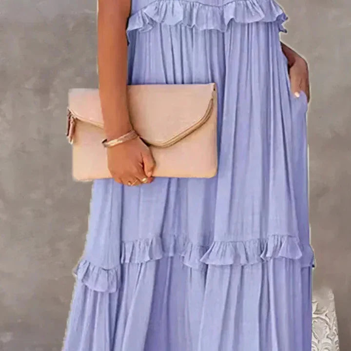 Robyn | Halter Ruffle Maxi Dress