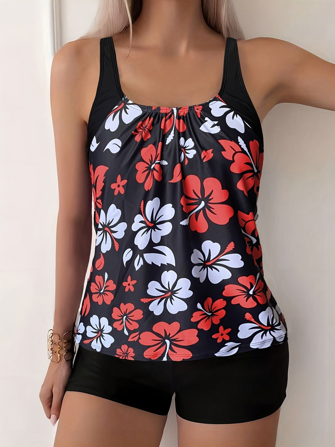 Elina | Floral Print Tankini Set