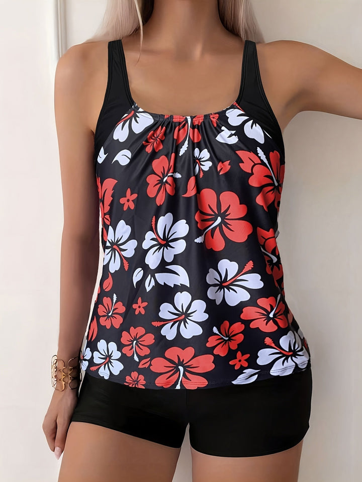 Elina | Floral Print Tankini Set