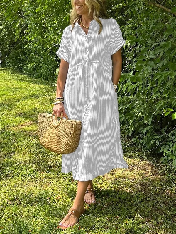 Amber | Elegant Striped Dress