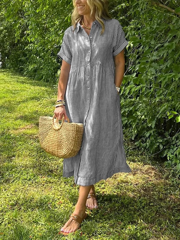 Amber | Elegant Striped Dress