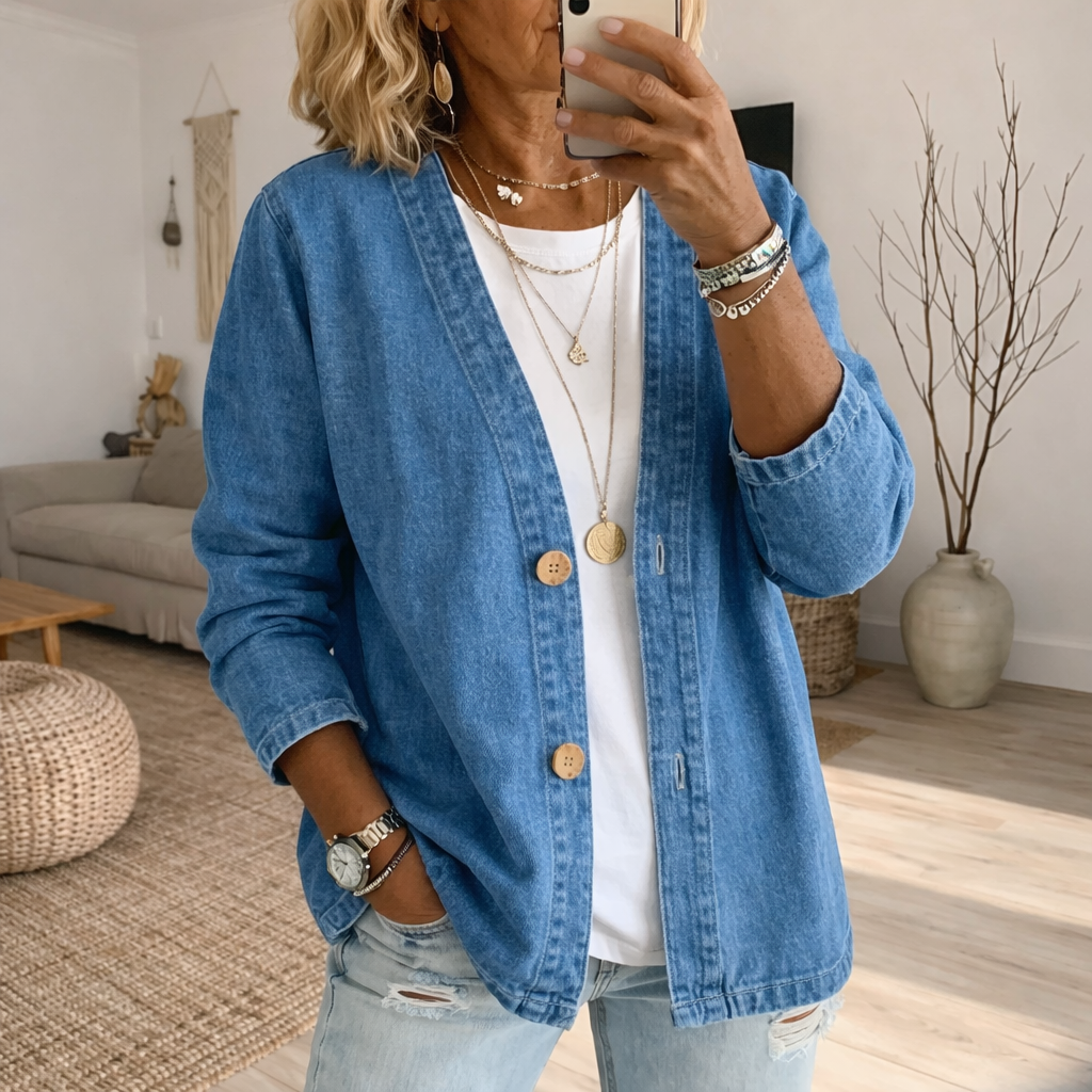 Dariah | Denim Button Coat