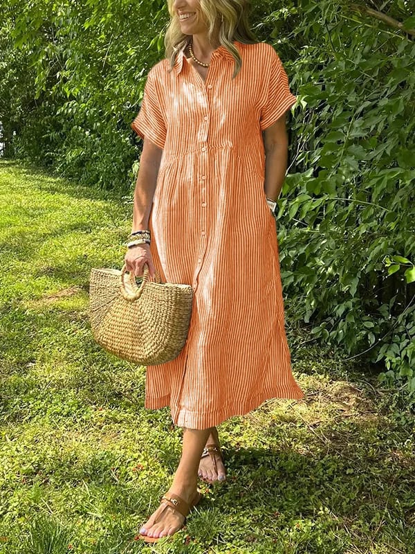 Amber | Elegant Striped Dress