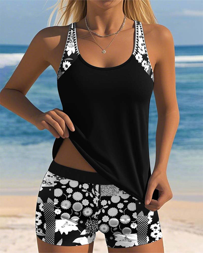 Colette | Swimsuit Tank Top with Boxer Set