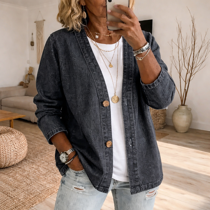 Dariah | Denim Button Coat
