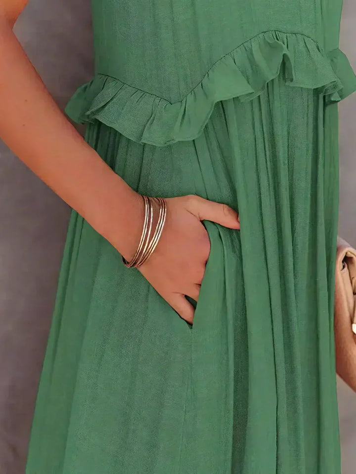 Robyn | Halter Ruffle Maxi Dress