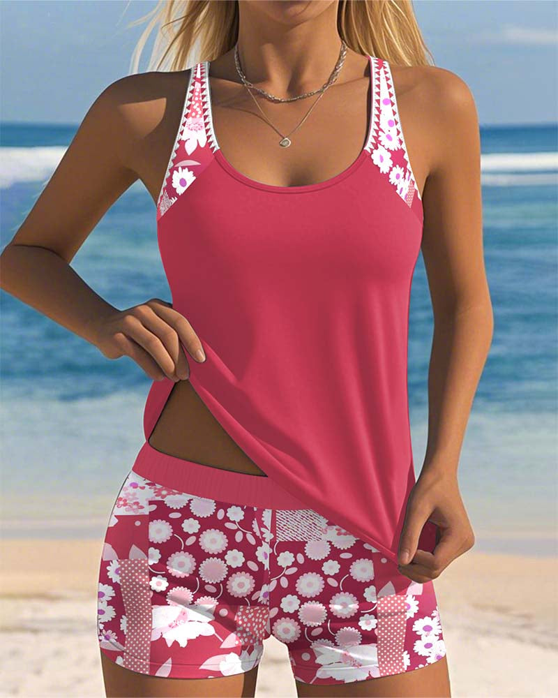 Colette | Swimsuit Tank Top with Boxer Set
