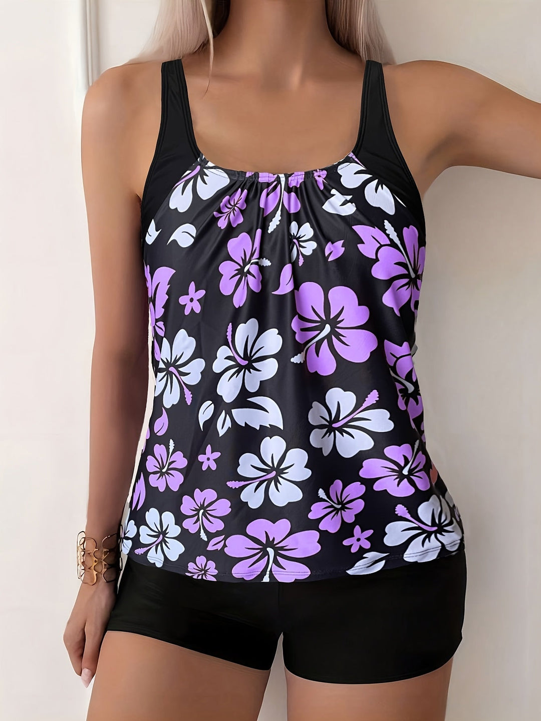 Elina | Floral Print Tankini Set
