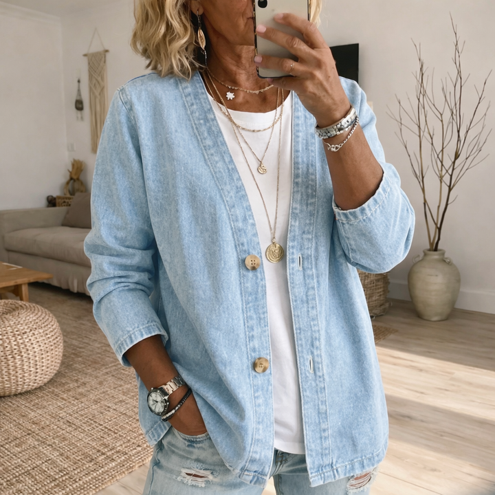 Dariah | Denim Button Coat