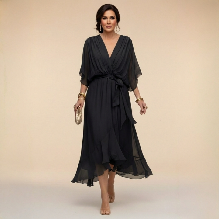 Sorena - Elegant V-Neck Maxi Dress
