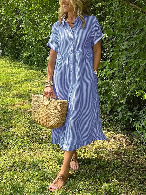 Amber | Elegant Striped Dress