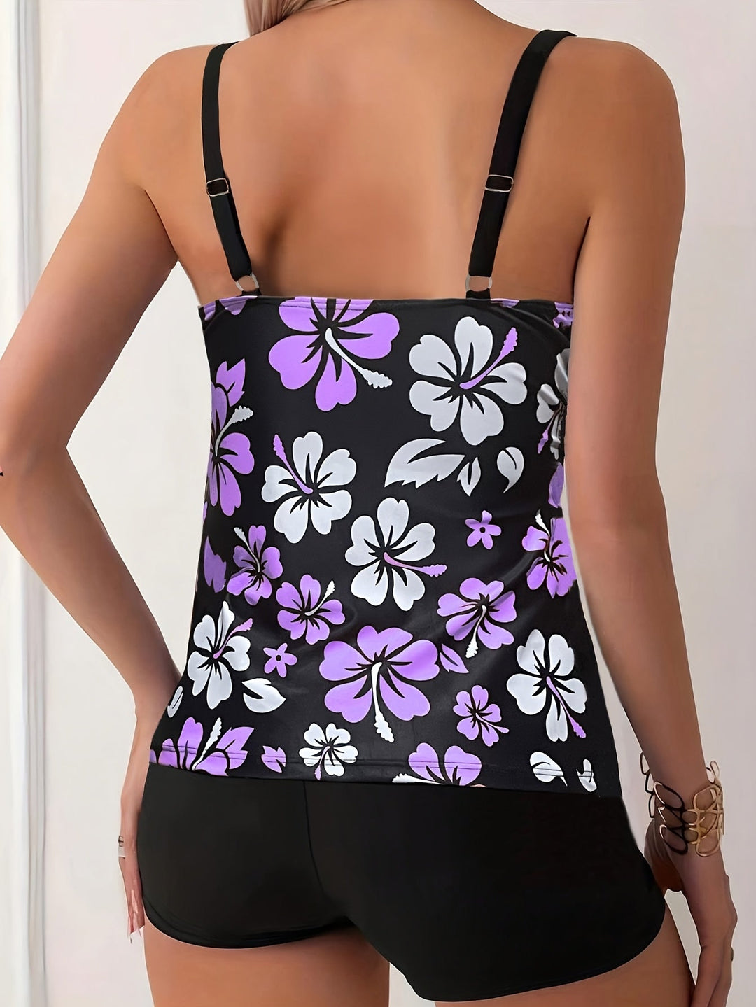 Elina | Floral Print Tankini Set