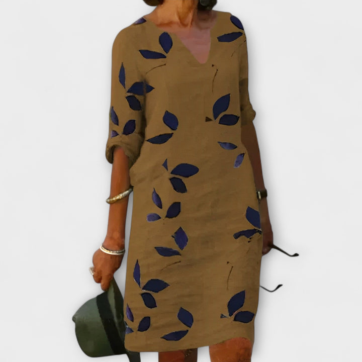 Sarah| Leaf Print Dress