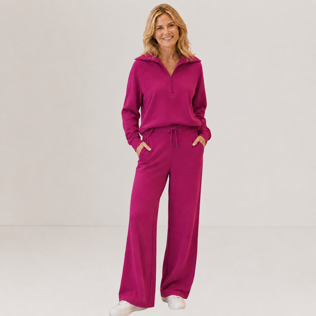 RANDI™ – Cozy Zip-Up Wide Leg Sweatsuit Set