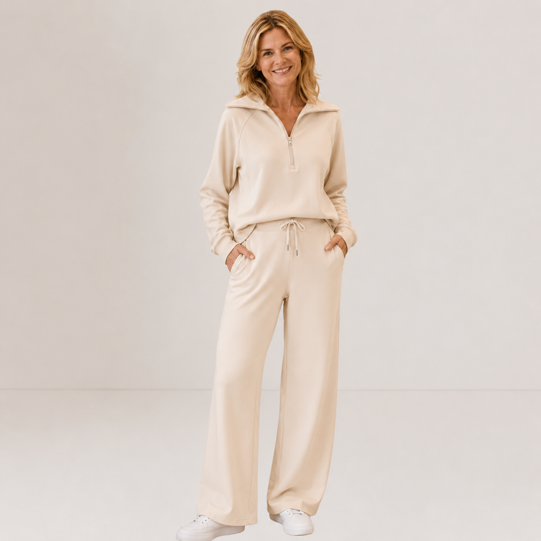 RANDI™ – Cozy Zip-Up Wide Leg Sweatsuit Set