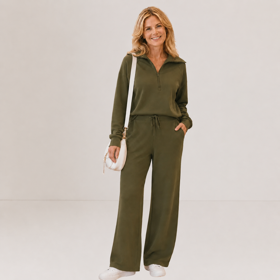RANDI™ – Cozy Zip-Up Wide Leg Sweatsuit Set