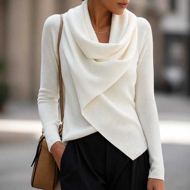 Mia | Draped Cowl Neck Top