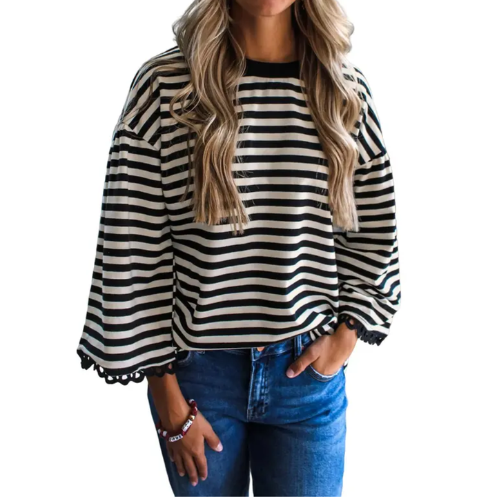 Ann | Lace Trim Sweatshirt