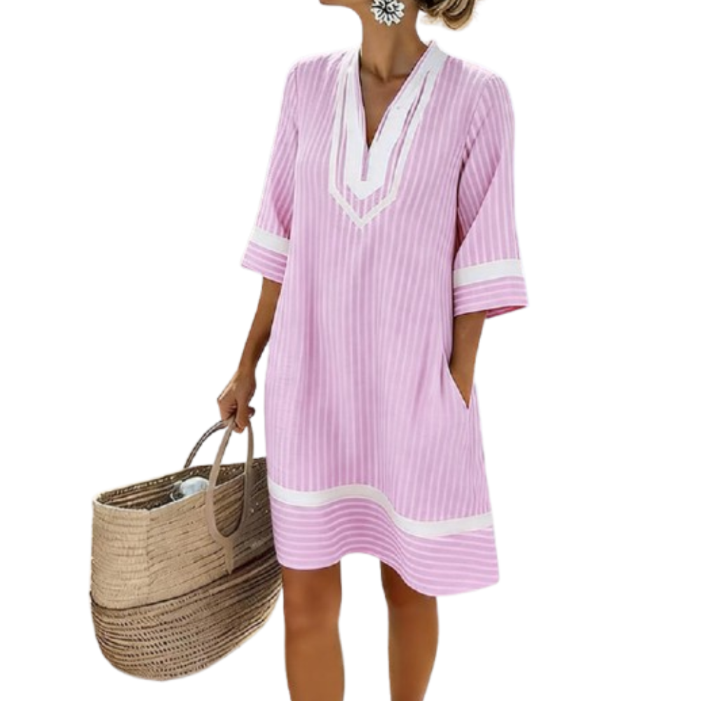 Gracie | Striped V-Neck Dress