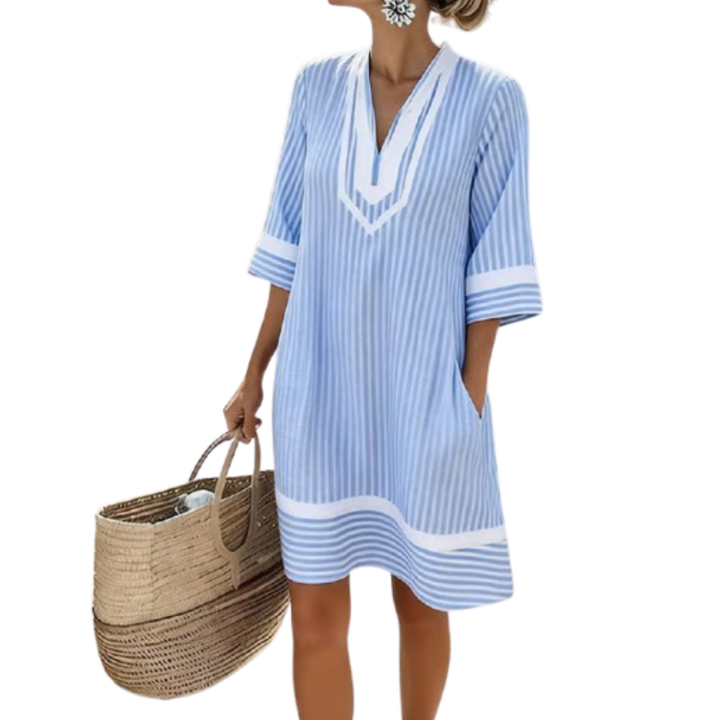 Gracie | Striped V-Neck Dress