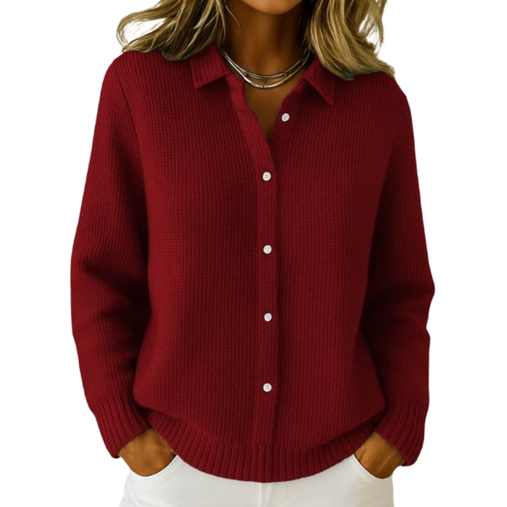 Rosemary | Collared Knit Cardigan