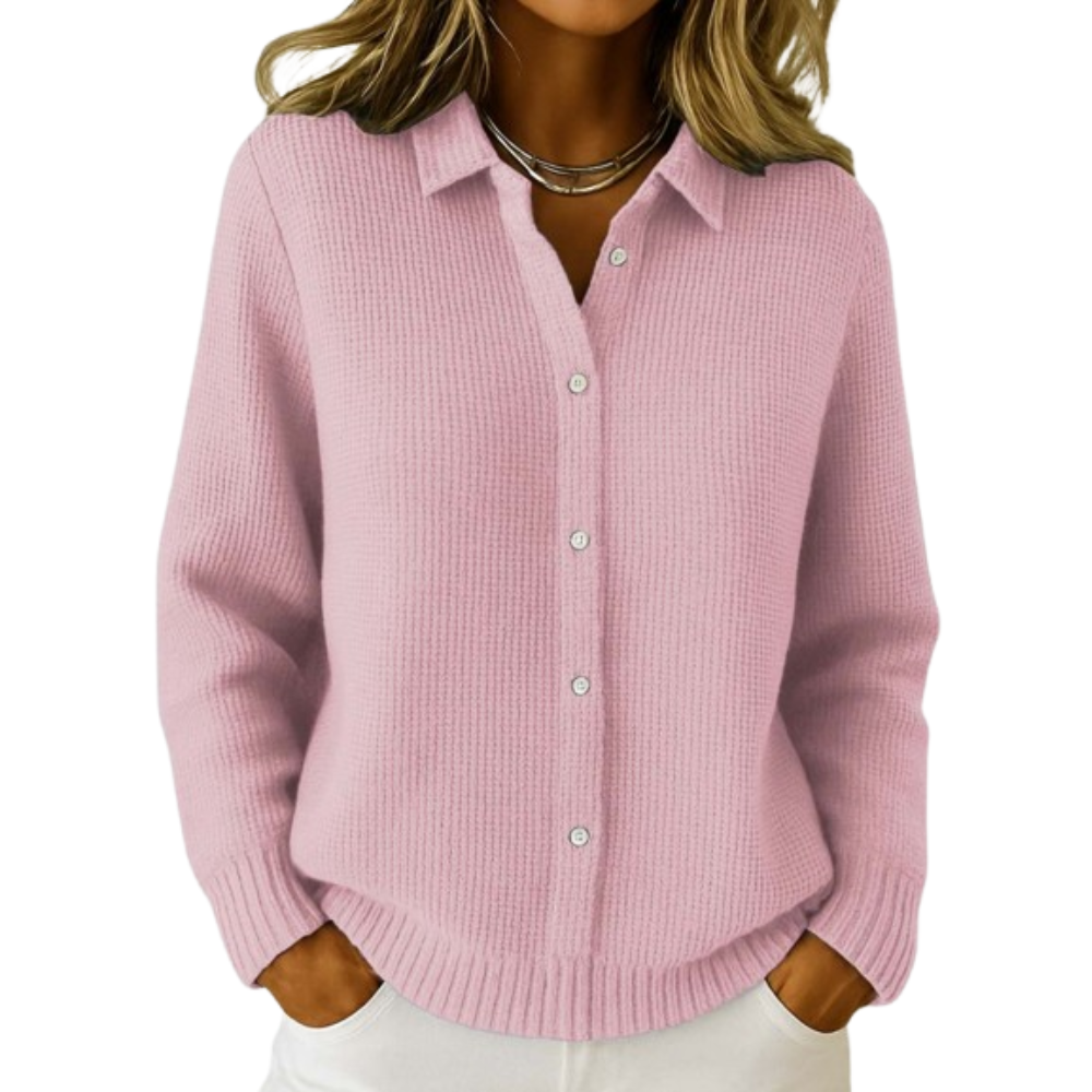 Rosemary | Collared Knit Cardigan