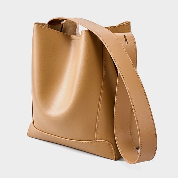 Genuine Leather Crossbody & Shoulder Oversized Bucket Bag