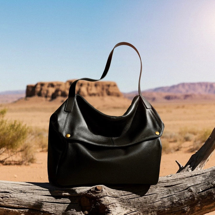 Retro Genuine Leather Soft Minimalist Tote Bag