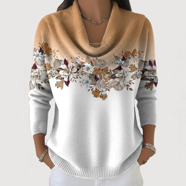 Delilaah | Floral Soft Collar Knit