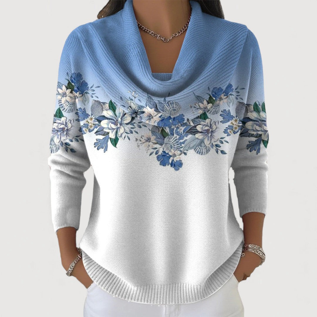 Delilaah | Floral Soft Collar Knit