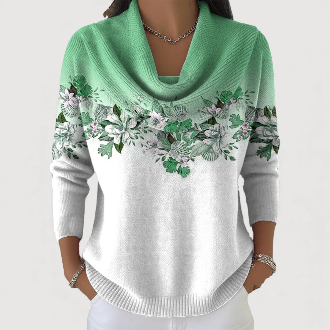 Delilaah | Floral Soft Collar Knit