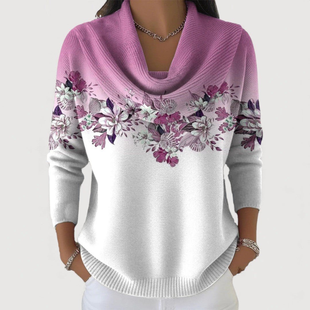 Delilaah | Floral Soft Collar Knit
