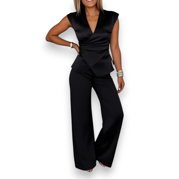 Olivia | Set V-neck top and trousers