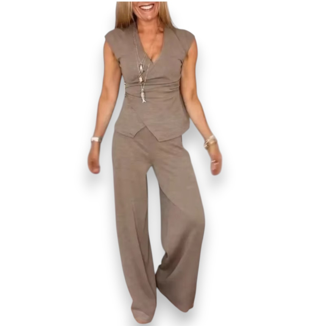 Olivia | Set V-neck top and trousers