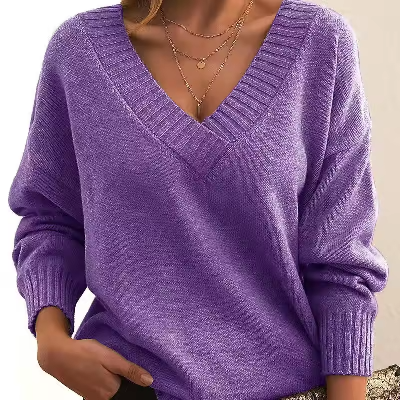 Skye | Chic V-Neck Knit Sweater