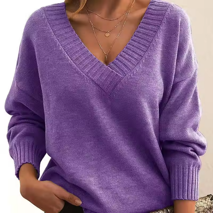 Skye | Chic V-Neck Knit Sweater
