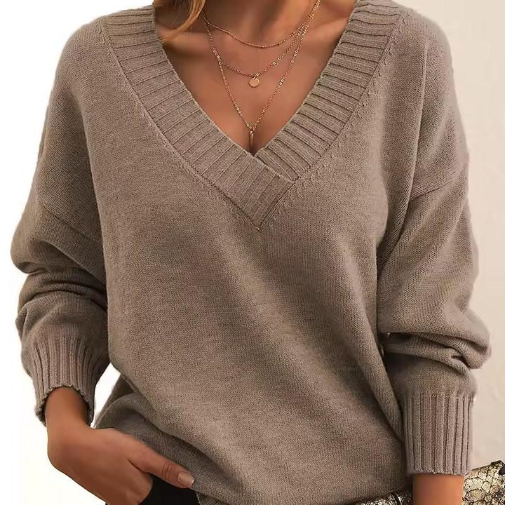 Skye | Chic V-Neck Knit Sweater