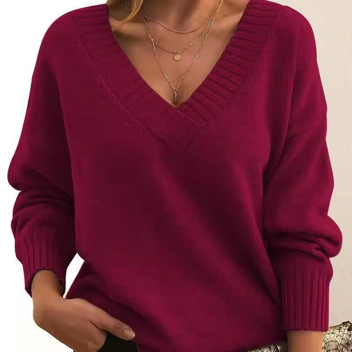 Skye | Chic V-Neck Knit Sweater