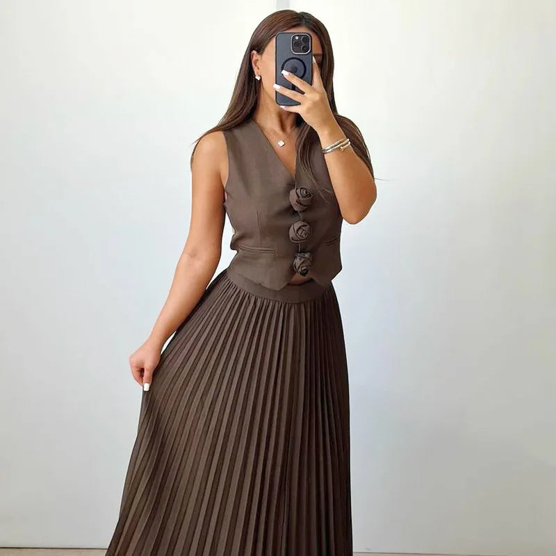 Beyza | Elegant Sleeveless Two Piece Set