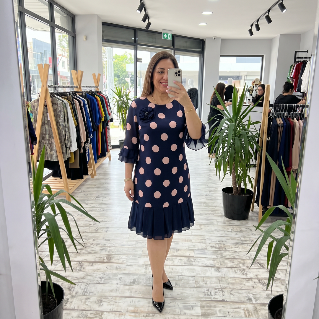 Cathy | Effortless Polka Dot Dress