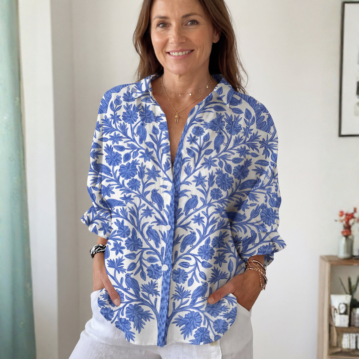 TINA | Blue Garden Blouse