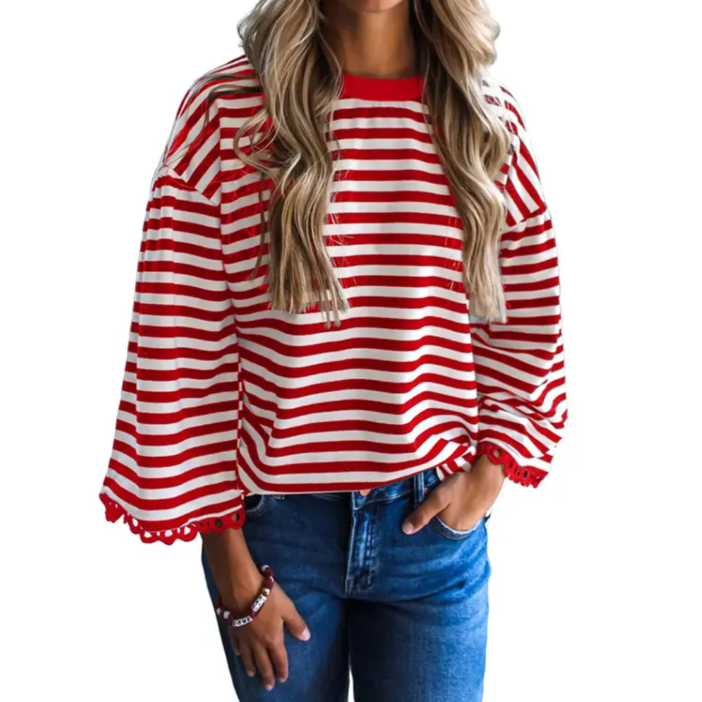 Ann | Lace Trim Sweatshirt