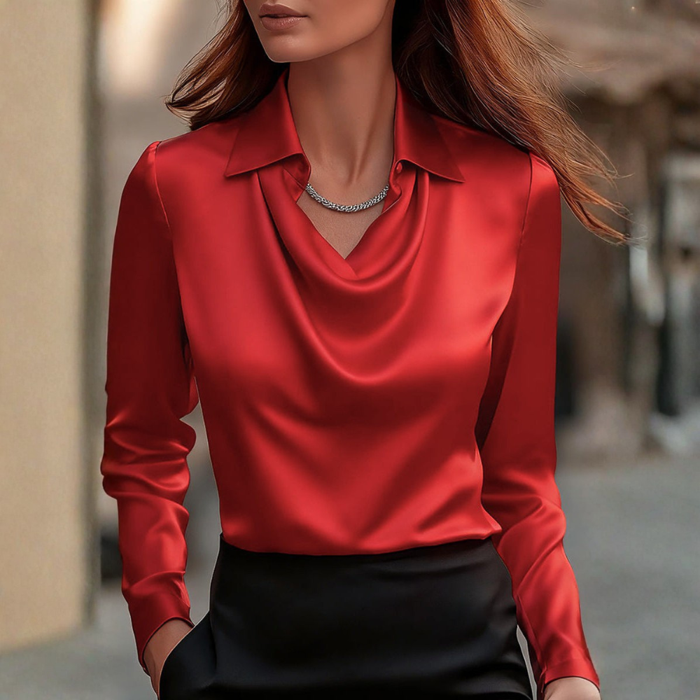 Nadia | Satin Cowl Blouse