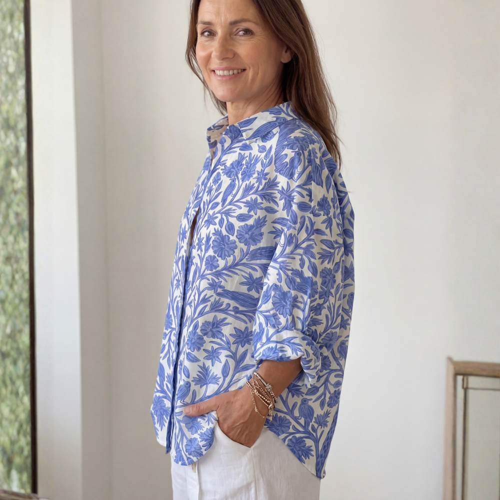 TINA | Blue Garden Blouse