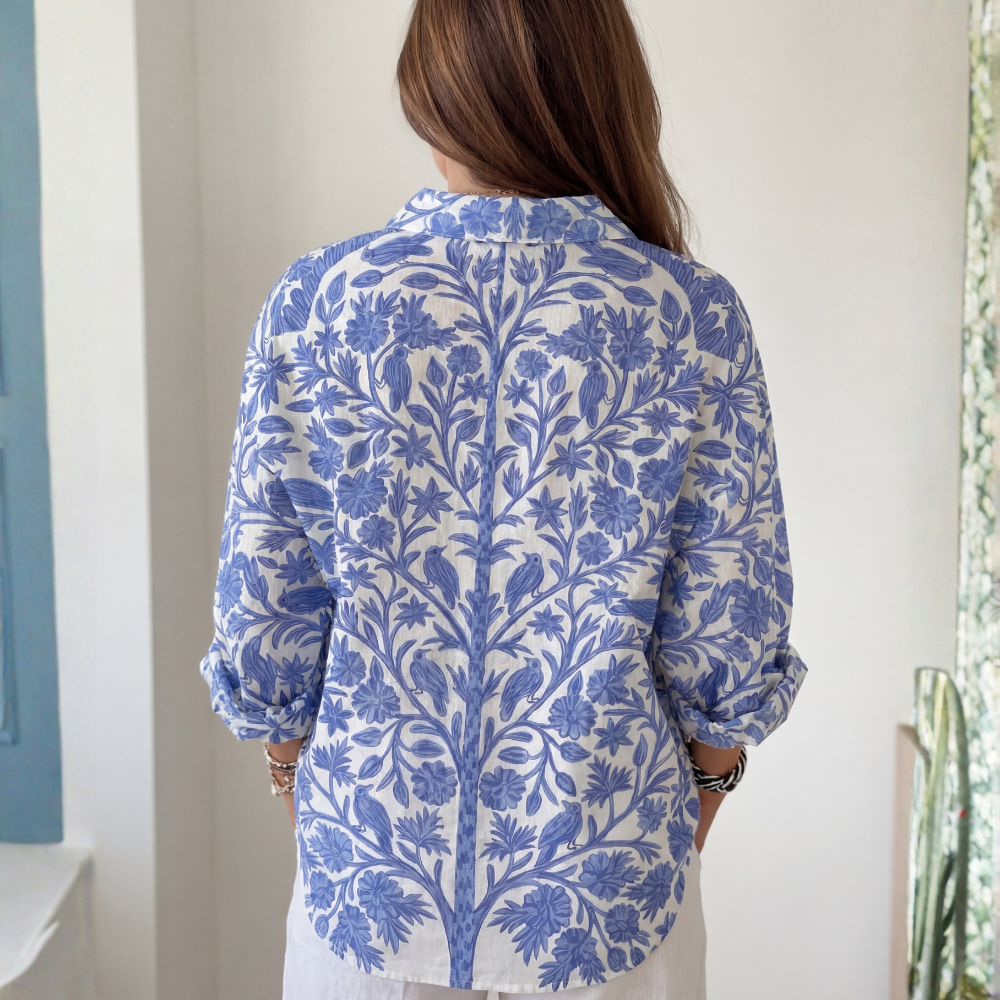TINA | Blue Garden Blouse