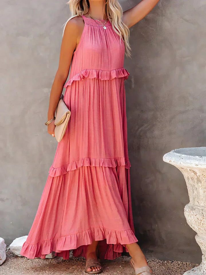 Robyn | Halter Ruffle Maxi Dress