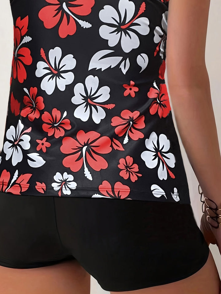 Elina | Floral Print Tankini Set