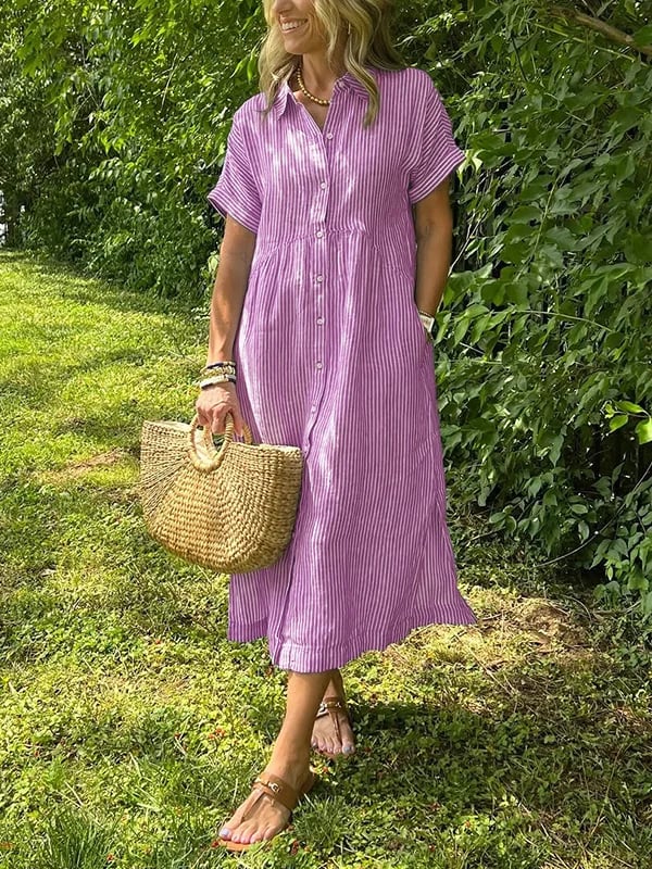 Amber | Elegant Striped Dress